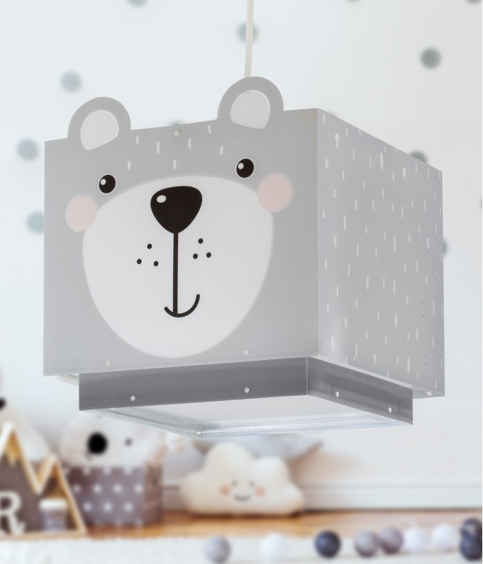 Дитячий підвісний світильник Little Teddy сірий 24х24х65 см