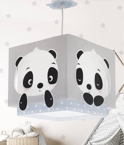 Дитячий підвісний світильник Panda синій 24х24х65 см, фото 1