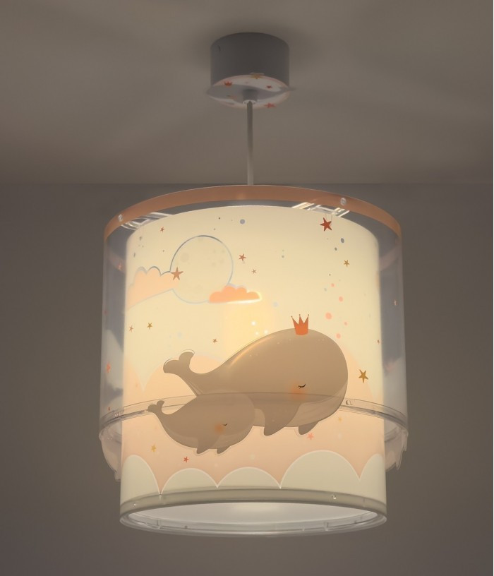 Дитячий підвісний світильник Whale Dreams рожевий 26х65 см