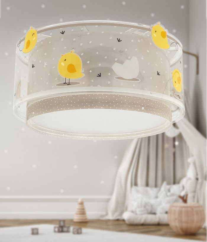 Дитячий стельовий світильник Baby Chick бежевий 33х16.5 см