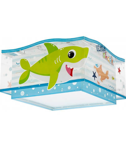 Дитячий стельовий світильник Little Shark блакитний 32х30х16.5 см, фото 1