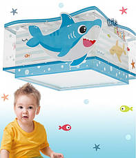 Дитячий стельовий світильник Little Shark блакитний 32х30х16.5 см, фото 2