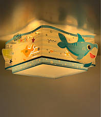 Дитячий стельовий світильник Little Shark блакитний 32х30х16.5 см, фото 3