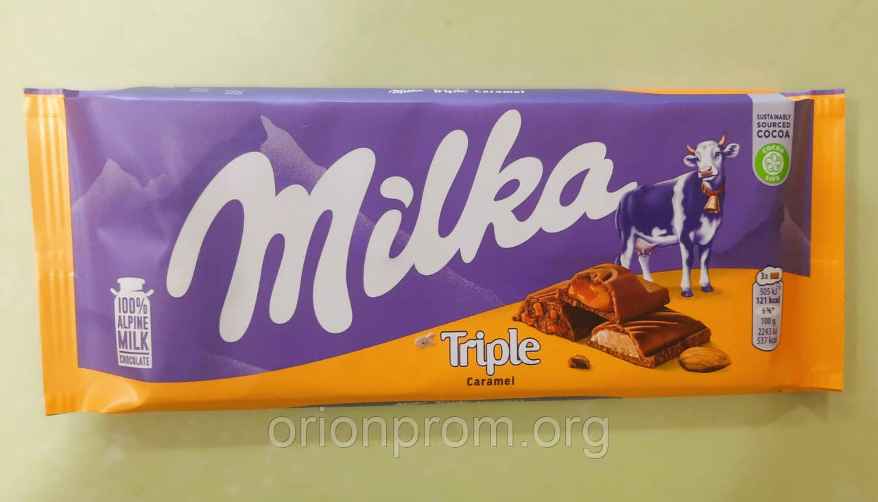 Шоколад Milka Triple Caramel 90 г