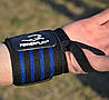 Кистьові бинти PowerPlay 3081 Gym WristT Wraps Чорно-Сині, фото 11