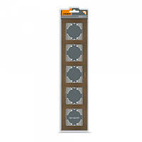 Рамка шоколадний алюміній на 5 місць горизонтальна VIDEX BINERA