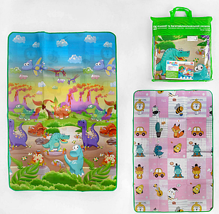 Дитячий килимок двосторонній Дінозаври, розмір 180*120 см