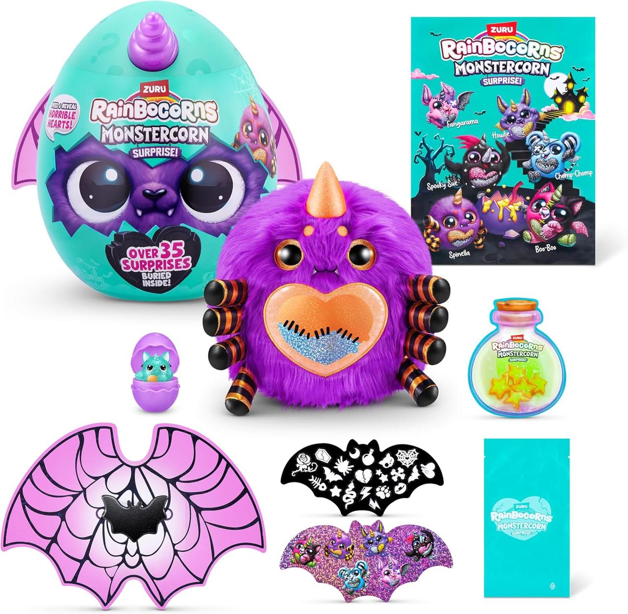 М'яка іграшка сюрприз Rainbocorn Monstercorn Surprise Vampire Spider 27см Рейнбокорн павук вампір Оригінал