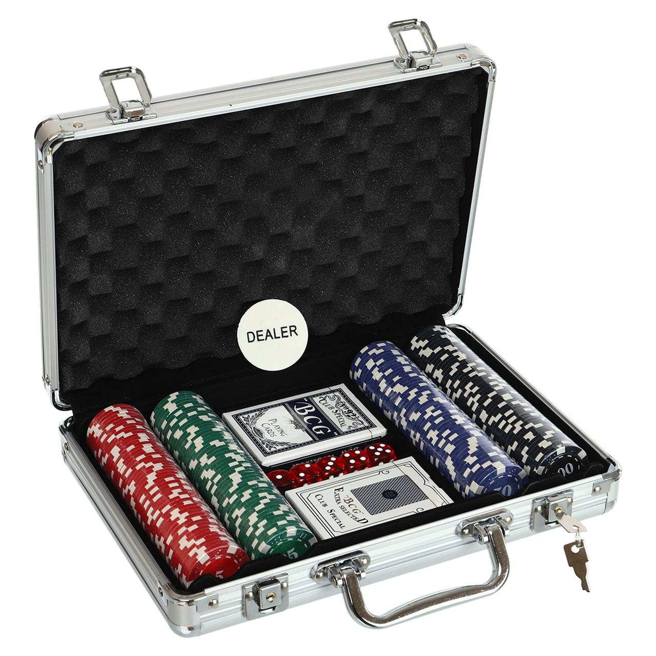Набір для покера на 200 фішок із номіналом в алюмінієвому кейсі SP-Sport IG-2056, фото 1