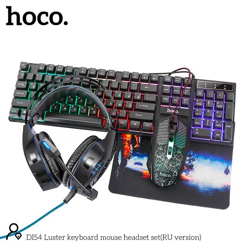 Набір ігровий комплект Hoco DI54 Gaming Combo 4-in-1 клавіатура, миша, навушники, килимок