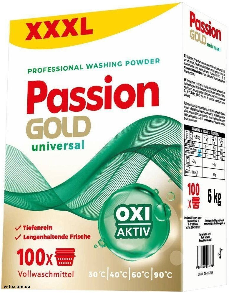 Пральний порошок Passion Gold Universal 6 кг 100 прань