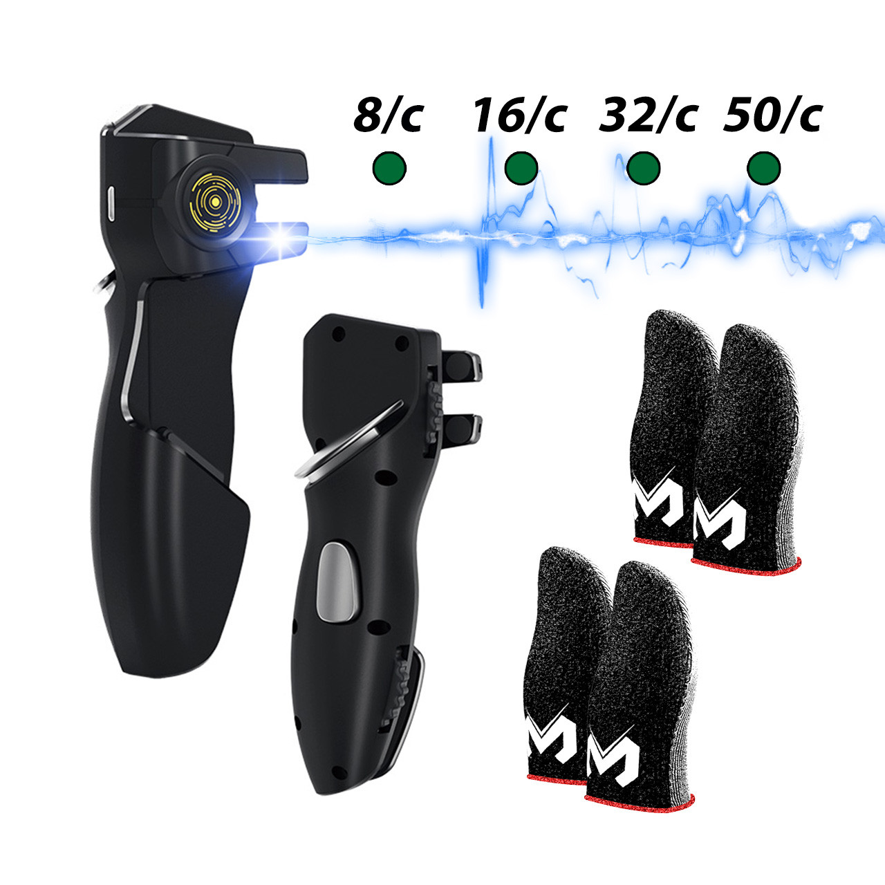 Тригери для планшета Memo ak-pad8k з макросом до 30 натискань в сек Air Mapping + MEMO FS01 (4 напальчники), фото 1