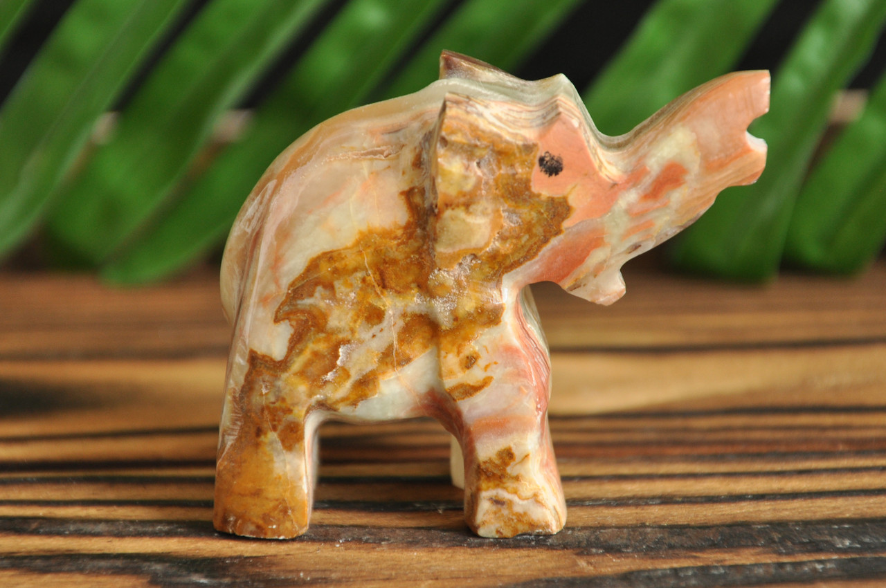 Слон з натурального каменю онікс, 6.5 х 5 х 3 см (колір, як на фото), фото 1