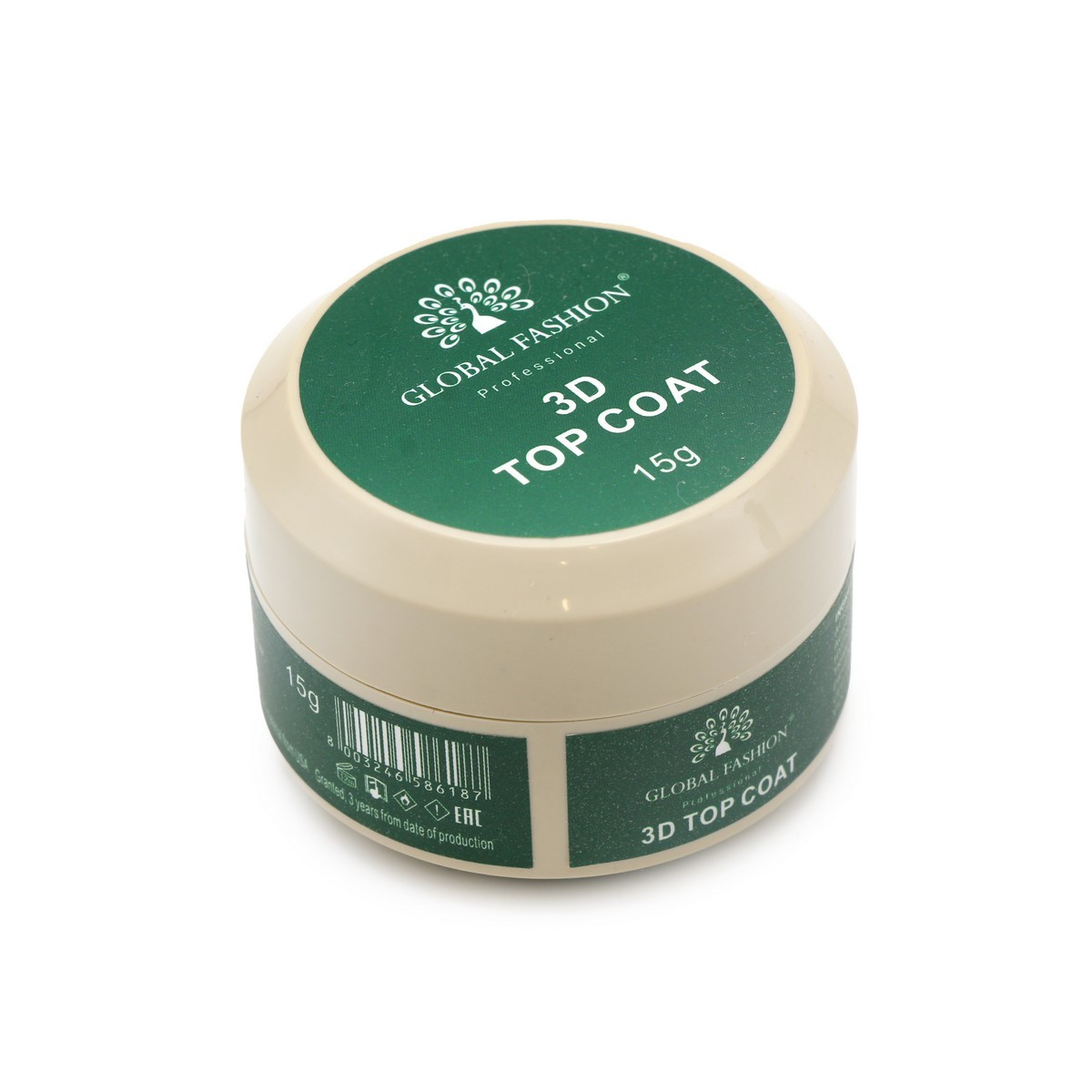 Топове покриття для об'ємного дизайну Global Fashion 3D TOP Coat, 15 г