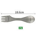 Титанова ложка — вилка туристична 3в1 Hwzbben, фото 5