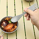 Титанова ложка — вилка туристична 3в1 Hwzbben, фото 6