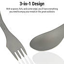 Титанова ложка — вилка туристична 3в1 Hwzbben, фото 8