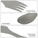 Титанова ложка — вилка туристична 3в1 Hwzbben, фото 9