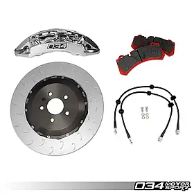 Гальмівний комплект восьмипоршневий RS+ 034motorsport, B9 Audi A4/S4/RS4, A5/S5/RS5,Q5/SQ5, нікель