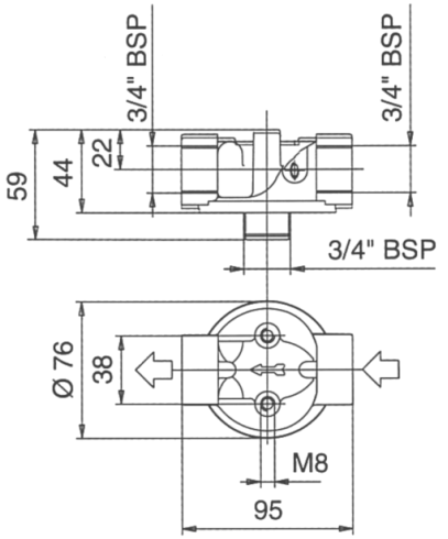 габаритно-приєднувальні розміри Т05V0A