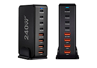 Універсальне настільне мережевий зарядний пристрій 240W 4 USB GaN + 4 Type-C PD100W, Док-станція
