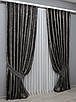 Шторна тканина оксамит (бархат), колекція "Афіна", Туреччина, висота 3м. Колір графітовий з золотистим. Код 1540ш, фото 5