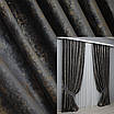 Шторна тканина оксамит (бархат), колекція "Афіна", Туреччина, висота 3м. Колір графітовий з золотистим. Код 1540ш, фото 10