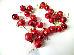 Набір новорічних іграшок 24 шт 3см | прикраси ялинкові| новорічні іграшки