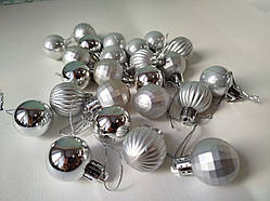 Набір новорічних іграшок 24 шт 3см | прикраси ялинкові | новорічні іграшки