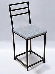 Стілець у стилі лофт Ferrum з м'яким сидінням сірий