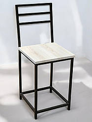 Стілець лофт зі спинкою Ferrum чорний/аляска