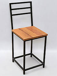 Стілець кухонний лофт Ferrum чорний/горіх