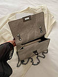 Жіноча класична сумка 10368 на ланцюжку бежева, фото 4