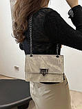 Жіноча класична сумка 10368 на ланцюжку бежева, фото 5