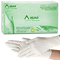 Перчатки IGAR латексные опудренные (100шт) XS (5-6)
