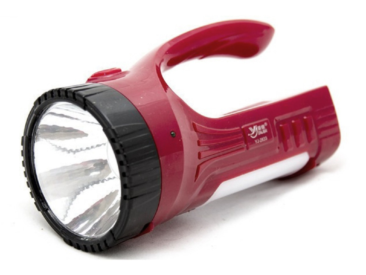 Ліхтар акумуляторний Yajia 1 LED 1W + 12 LED бокової підсвітки бордовий