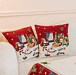 Новорічна наволочка на подушку 45х45 см, гобеленова HOGAR, фото 3