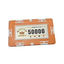 Фішка для покеру прямокутна, номінал 50.000, шт