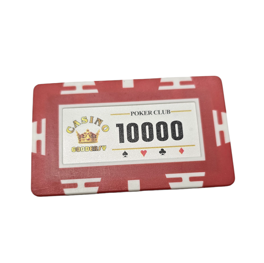 Фішка для покеру прямокутна, номінал 10.000, шт