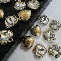 Кулон підвіска у формі серця колір Crystal (12мм)