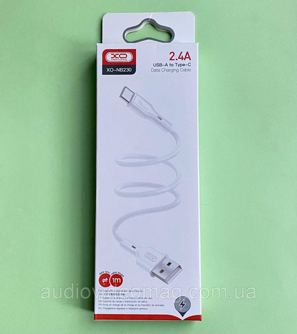 Кабель USB на USB type-C Data, 2.4А, довжина 1 метр, білий, фото 1