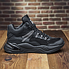 Чоловічі зимові шкіряні черевики, кросівки з натуральної шкіри чорні на хутрі для чоловіків на зиму, розмір 40 41 42 43 44 45, фото 5