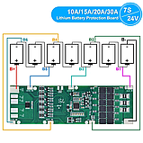 BMS 7S 20A 29.4V с балансировкой плата защиты Li-Ion 18650 (Контроллер заряда/разряда), фото 4