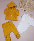Комплект для новонародженого: кофта, повзунки і боді, фото 2