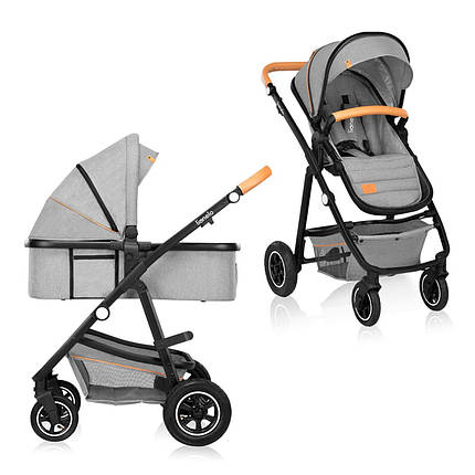 Коляска універсальна 2в1 Lionelo Amber Grey Stone Сіра, фото 1