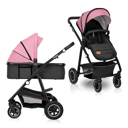 Коляска універсальна 2в1 Lionelo Amber Pink Rose Рожева, фото 1