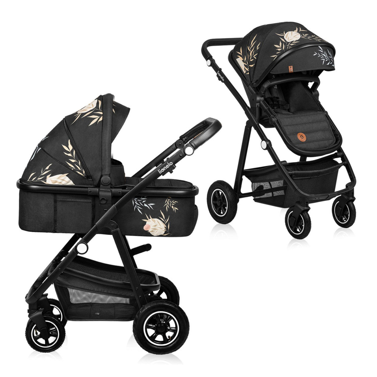 Коляска універсальна 2в1 Lionelo Amber Lovin Чорна
