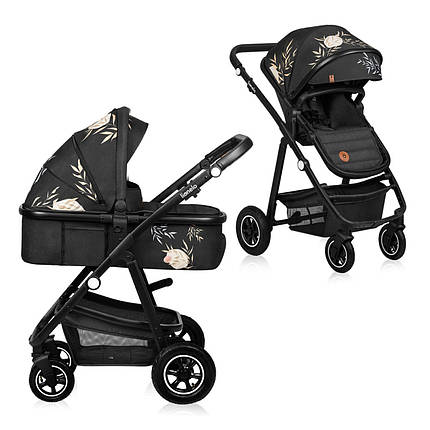 Коляска універсальна 2в1 Lionelo Amber Lovin Чорна, фото 1