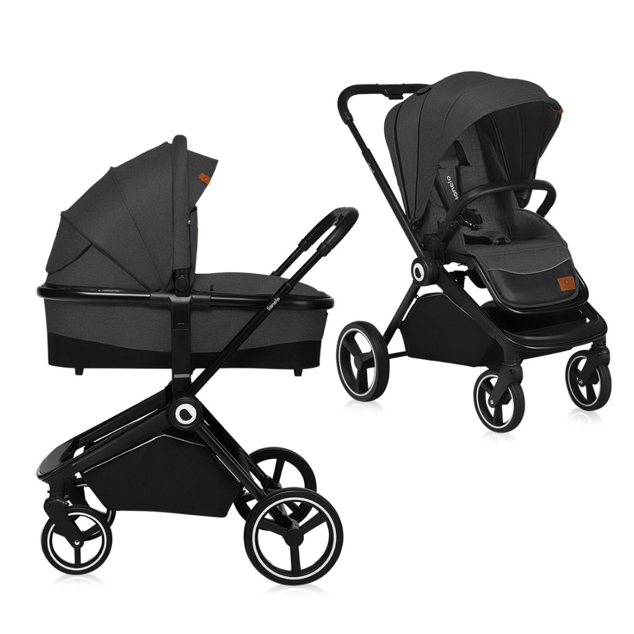 Коляска універсальна 2в1 Lionelo Mika Grey Graphite Темно-сіра