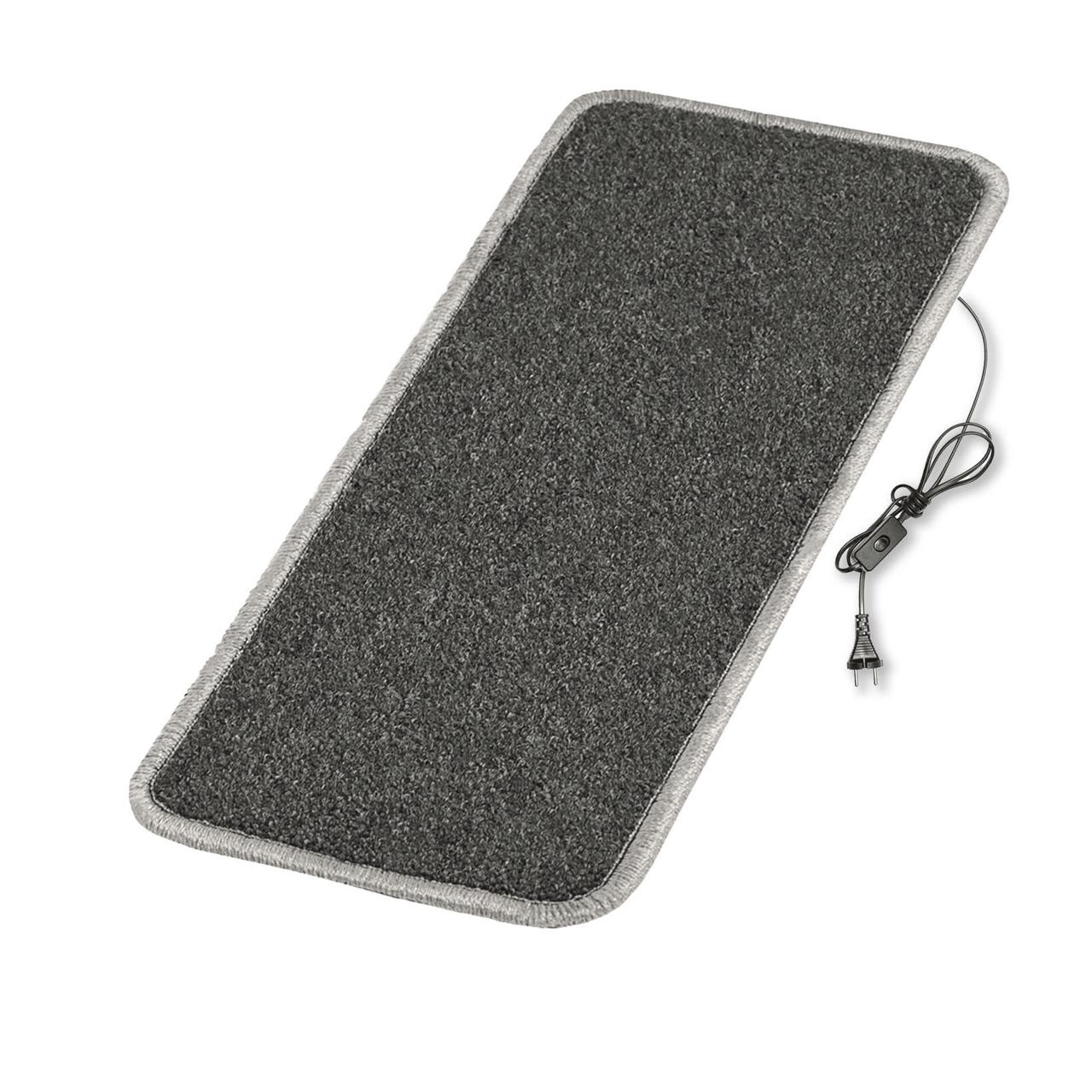 Килимок з підігрівом 50×100 см з термоізоляцією та вимикачем Темно-сірий